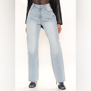 Fashion Nova Blue Straight Leg Jeans